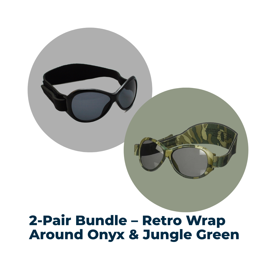 2-Pair Bundle – Retro Wrap Around Onyx & Jungle Green