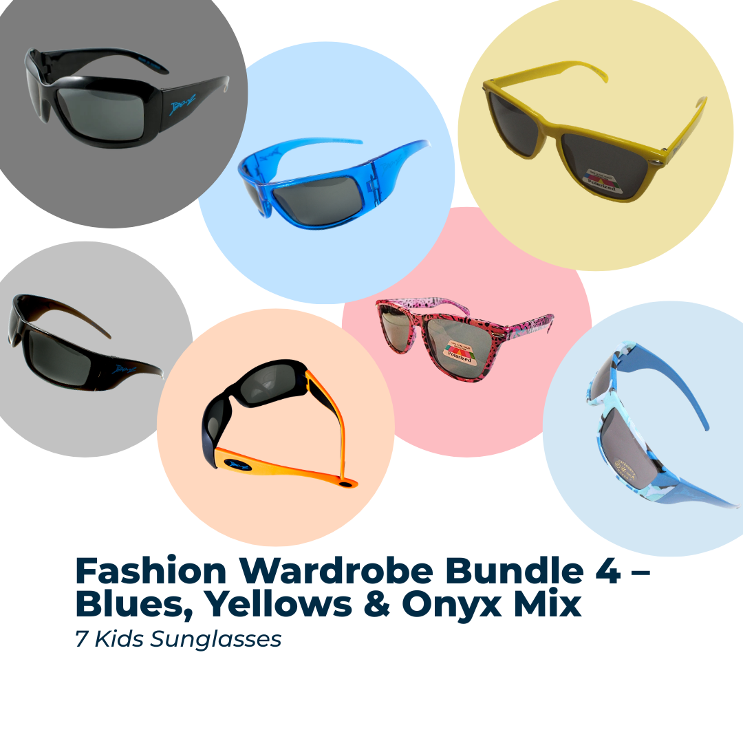 Fashion Wardrobe Bundle 4 – Blues, Yellows & Onyx Mix | 7 Kids Sunglasses