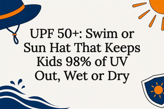 Decorative UPF 50 sun hat title card