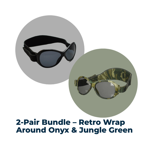 2-Pair Bundle – Retro Wrap Around Onyx & Jungle Green