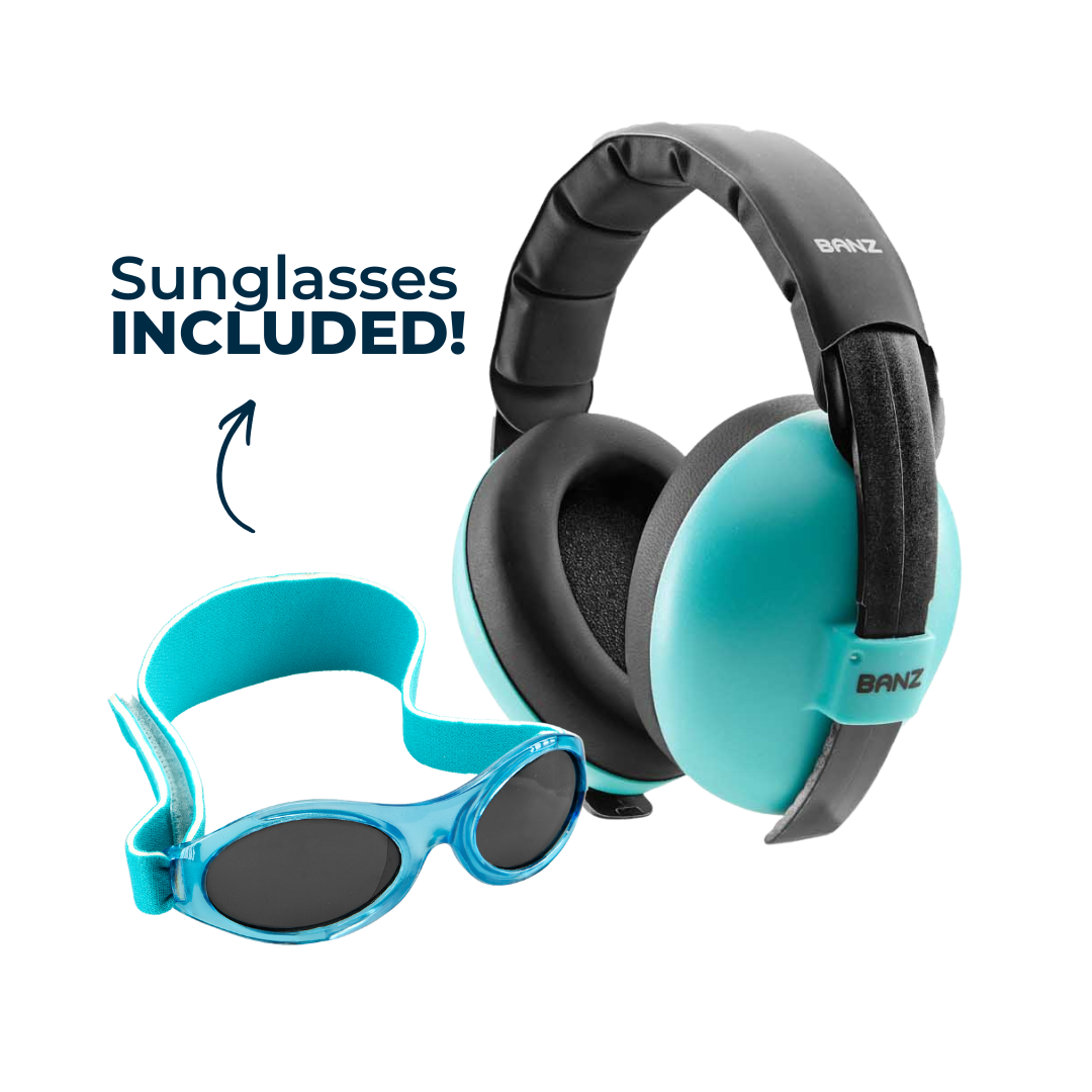 Conjunto combinado de orejeras y gafas de sol para bebé 