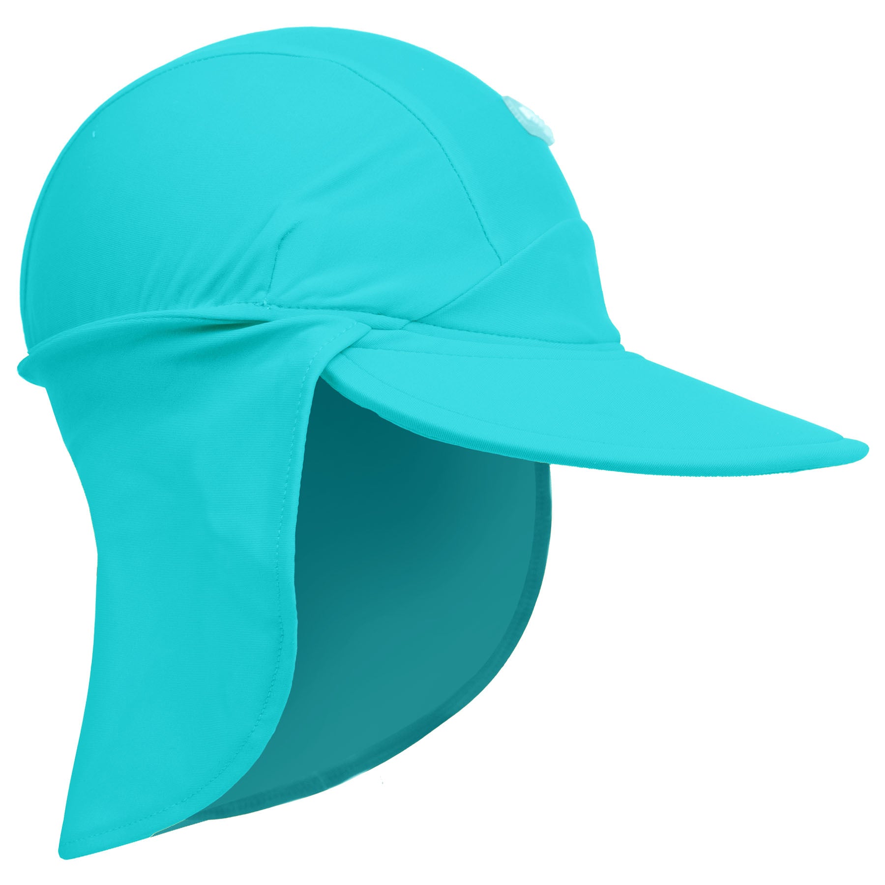 Childrens Flap Hat in fin-frenzy; pink-monstera; orange; yellow