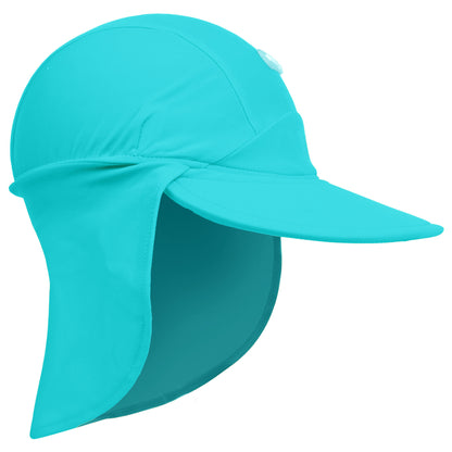 Childrens Flap Hat in fin-frenzy; pink-monstera; orange; yellow