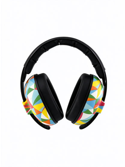 BANZ baby earmuffs Prism Flare print, front view