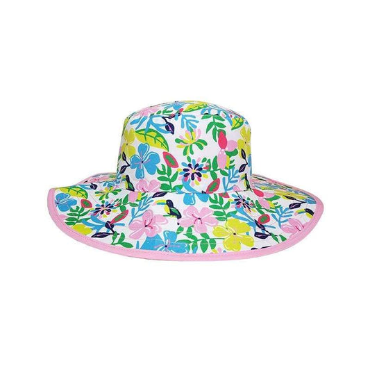 BANZ kids UPF 50+ sun hat in Green Stripe for outdoor sun protection