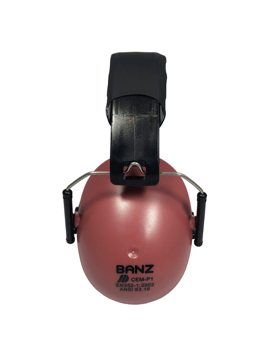 BANZ kids sensory earmuffs in Maroon with NRR 26 dB passive hearing protection