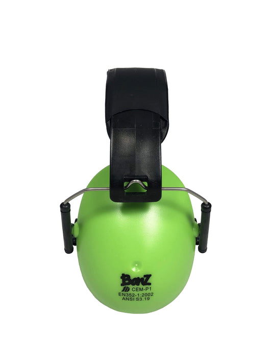 BANZ kids sensory earmuffs in Lime Green with NRR 26 dB passive hearing protection